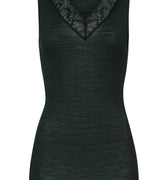 Celeste Wool And Silk Lace Trim Tank Top | Dark Malachite 70816-2709